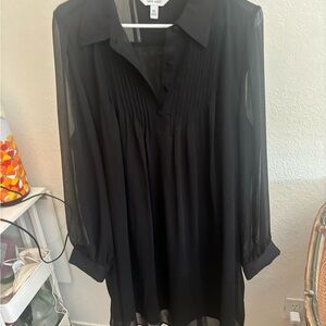 Nine West Black Sheer Lined Dress